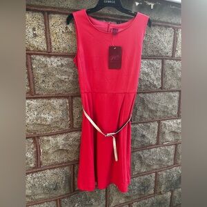 NWT kohl’s coral medium women’s belted sleeveless dress 212 collection